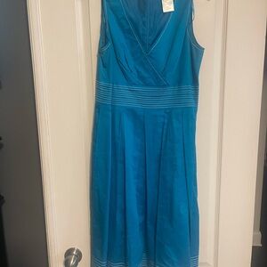 Chic Teal Sleeveless Midi Dress